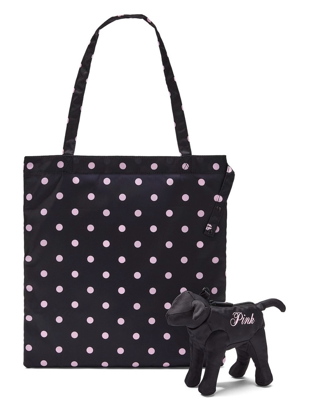PINK by Victoria's Secret Black Dog Coin Pouch with Pink Logo